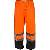 Tuff Grip Men's Fluorescent Waterproof Pants with Reflective Strips
