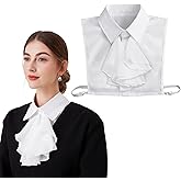 XEPST False Collar for Women Vintage Palace Adjustable Half Shirt Collar Cotton Victorian Blouses for Women White Renaissance Top Clown Costume