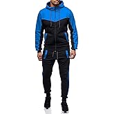 Marine Royal Track Suits for Men Set Full Zip Sweatsuit Outdoor Jogging Men Tracksuits