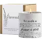 FreeJac Friendship Candle Gifts - Thank You Gift for Women, Mom, Teacher, Sister - Best Friend BFF Birthday Gifts Inspirational Lavender Candle Jar 6 Oz