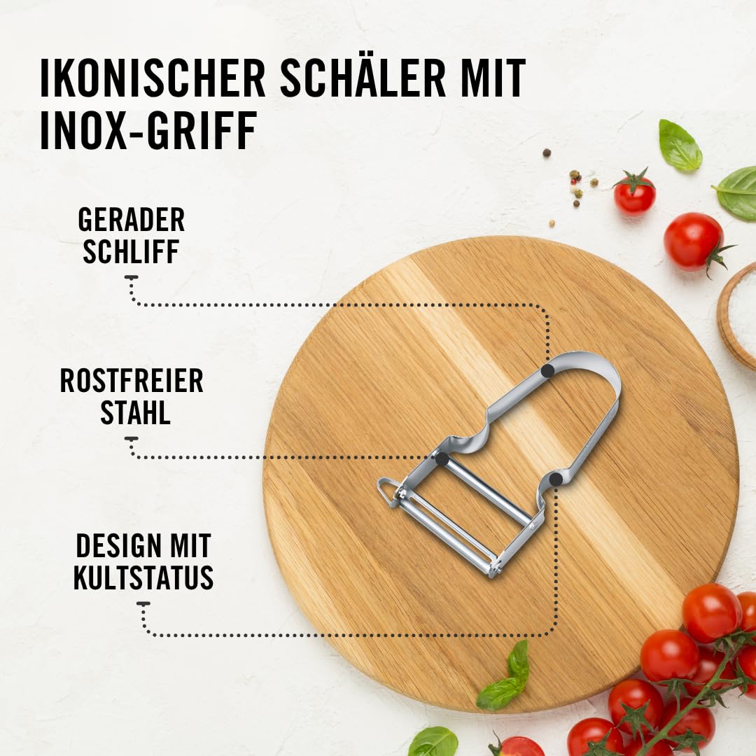 Victorinox Sparschäler STAR, Kartoffelschäler, Zweischneidig mit Pendelklinge, Extra Scharf, Metallgriff, Swiss Made 3