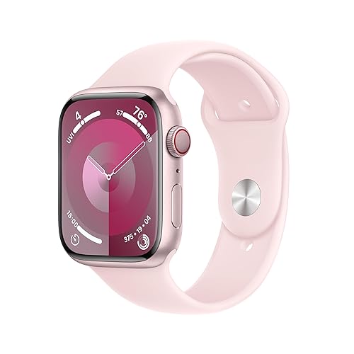 Apple Watch Series [GPS Cellular 45mm] Smartwatch with Pink Aluminum  Case with Pink Sport Band Fitness Tracker, Blood Oxygen ECG Apps, - Main Image