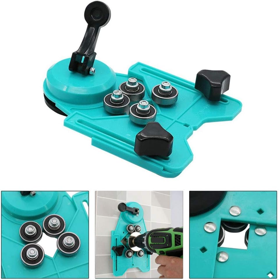 Ceramic Tile Locator,Drill Bit Hole Guide Openings Locator Adjustable 0.2-3.1inch / 4mm-83mm for Cceramic Glass Marble Hole Saw Core Bit Guide Jig Fixture With Vacuum Base Sucker Base