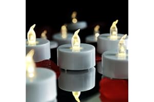 LEOSAN 24 Pack Flameless Tea Lights: Battery Operated Votive Candles 200 Hours Flickering LED Ted Lights Candles Realistic Bright Lamp Tealights for Holiday Party Wedding Home Decoration White