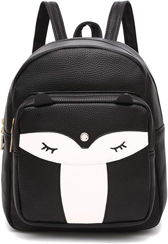 Cute Mini Leather Fox Fashion Backpack Small Daypacks Purse for Girls