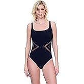 Gottex Day Dreamer Women’s Solid Square Neck One Piece Swimsuit with Soft Cups Full Front Lined and Adjustable Straps