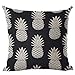 Aremazing Tropical Hawaiian Pineapple Cotton Linen Home Decor Pillowcase Throw Pillow Cushion Cover 18 x 18 Inches (Black & White Pineapple)