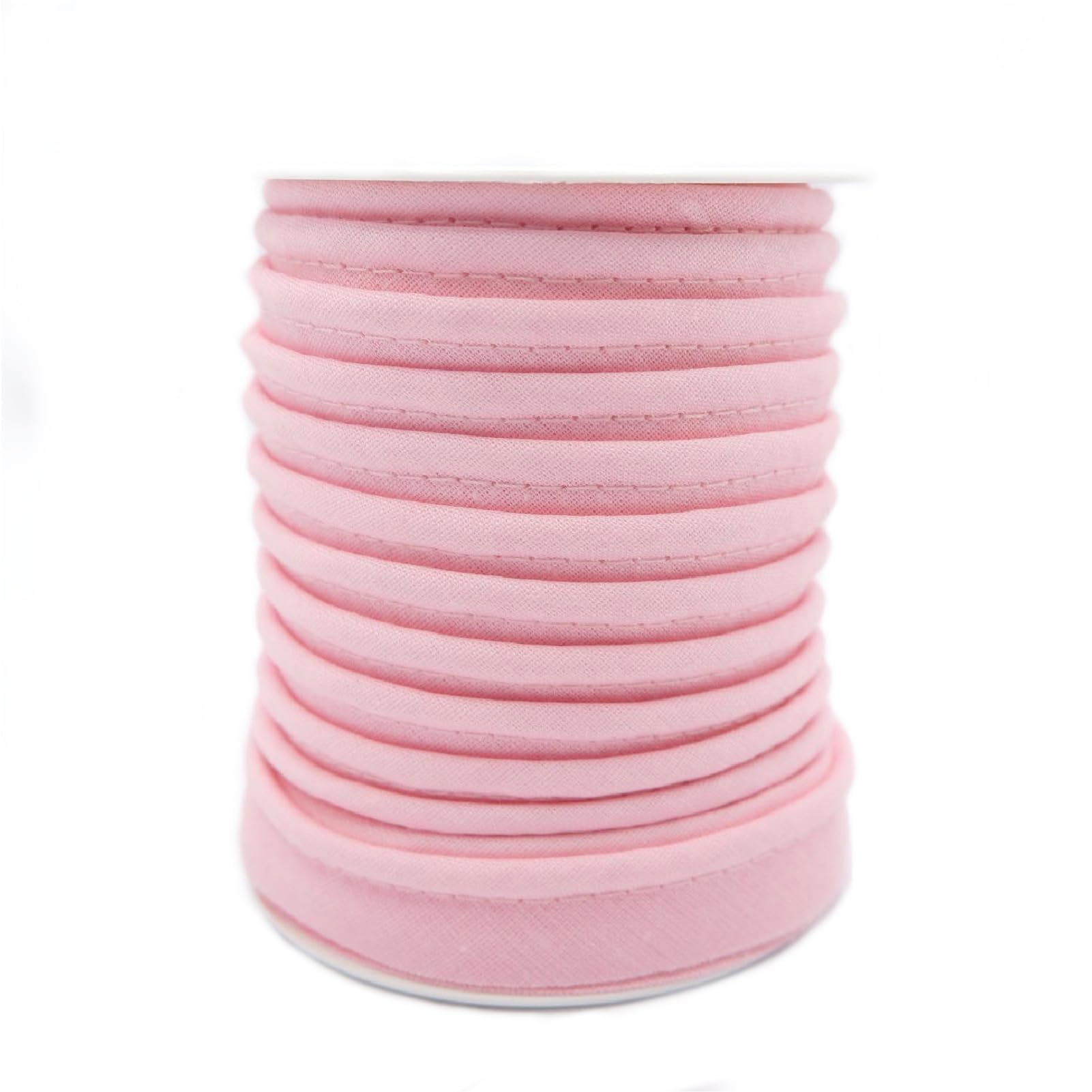 TEXTEX = Piping for Sewing, Decoration, and Crafts. Composition 50% Cotton and 50% Polyester. Total Width of 15mm, Cord of 5mm, and Flap of 10mm. 10 Meter Reel - (Pink)