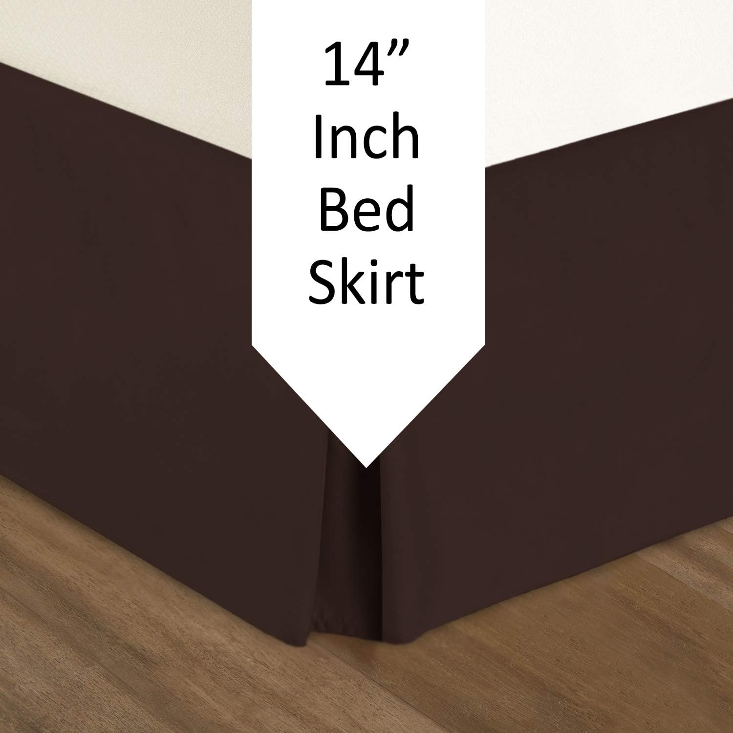 Bed Skirts Queen - Queen Bed Skirt with 8 Pins - Dust Ruffles for Queen Beds – Microfiber Bedskirts Queen Size - Queen Bed Skirt 14 Inch Drop –Chocolate Brown: Home & Kitchen
