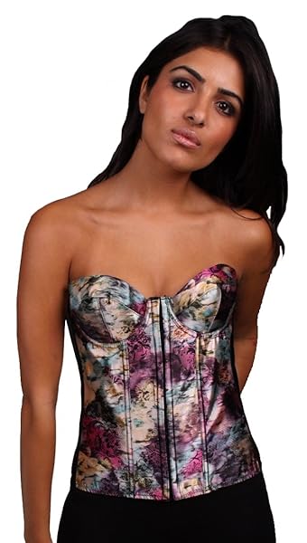 KIMIKAL MULTICOLOR PRINT STRAPLESS ADJUSTABLE MOLDED BRA CORSET...