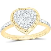 Jewels By Lux 10K Yellow Gold 1/3Cttw Natural Diamond Nk Fashion Heart Ring