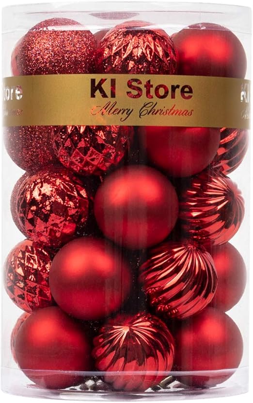 Download Amazon Com Ki Store 34ct Christmas Ball Ornaments 1 57 Small Shatterproof Christmas Decorations Tree Balls For Holiday Wedding Party Decoration Tree Ornaments Hooks Included Red 1 57 Inch Home Kitchen PSD Mockup Templates