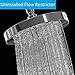 Shower Head - Adjustable Rainfall Shower Head Unit, 6 Inch Chrome Shower Nozzle for High Pressure Spa Shower, Waterfall Effect Experience, Quick/Easy Installation primary
