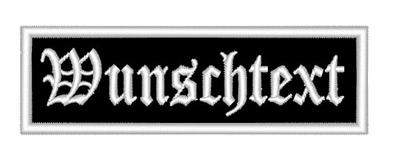 Aufnäher/Patch 8 x 2,5cm Wunschtext Personalisiert