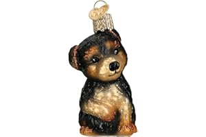 Old World Christmas Dog Collection Glass Blown Ornaments for Christmas Tree Yorkie Puppy