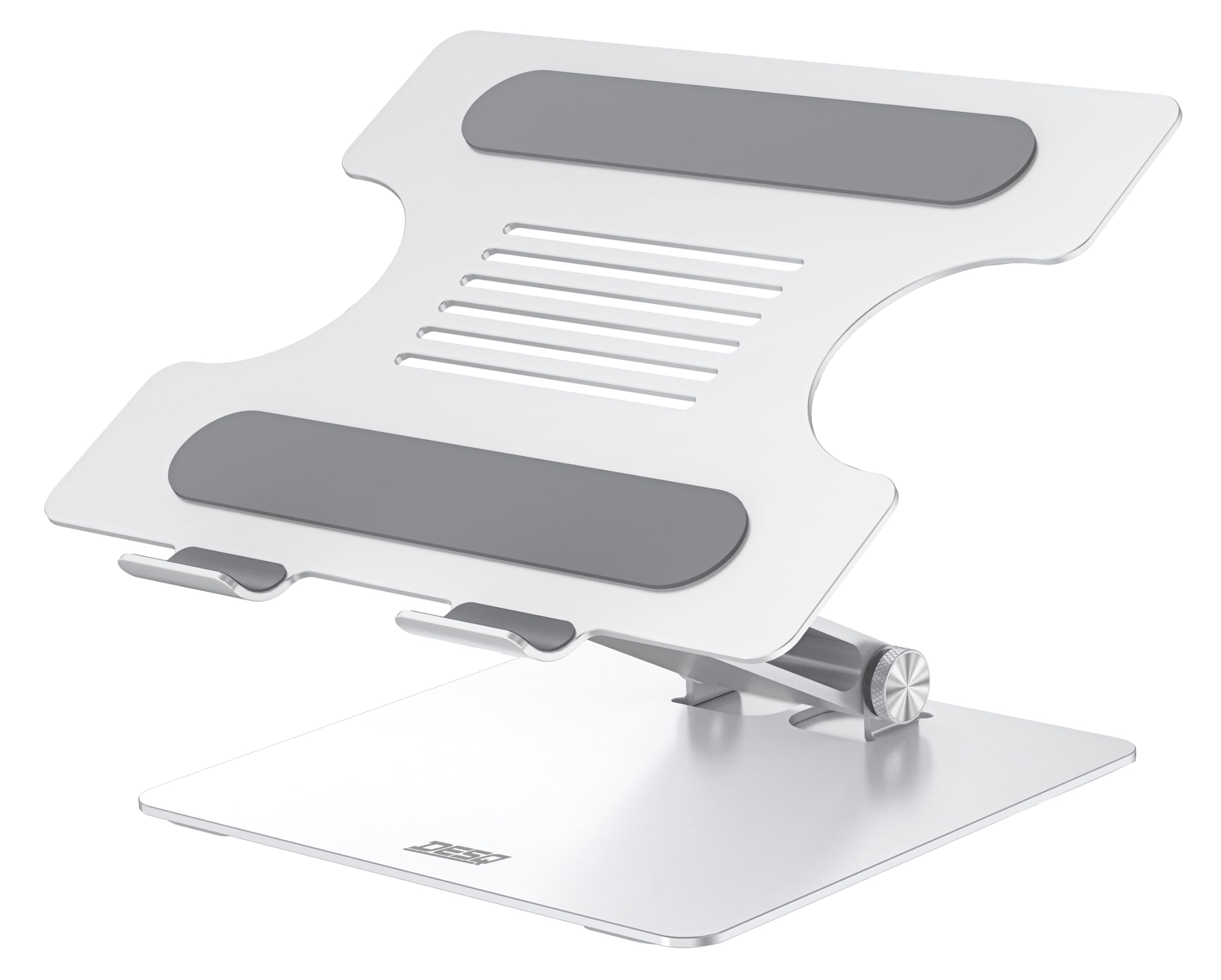 DESQ Laptop Stand, Aluminium, Fully Adjustable, Folds Flat, Lightweight (1035 grams) Ergonomic Table Stand, For All 10-15.6 Inch Laptops/Notebooks
