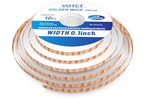 VOTCT Solder Wick Braid No-Clean Desoldering Wick soldering Wire Roll Width 0.1in,Length 10Ft