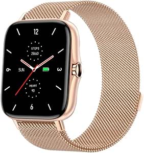 DCU TECNOLOGIC | Smartwatch Modern | Reloj Inteligente Llamadas |  Notificaciones Apps y Llamadas | 8 Modos de Deporte | IP67 | 2 Correas  Metal Oro Rosa + Silicona Rosa : Amazon.es: Moda