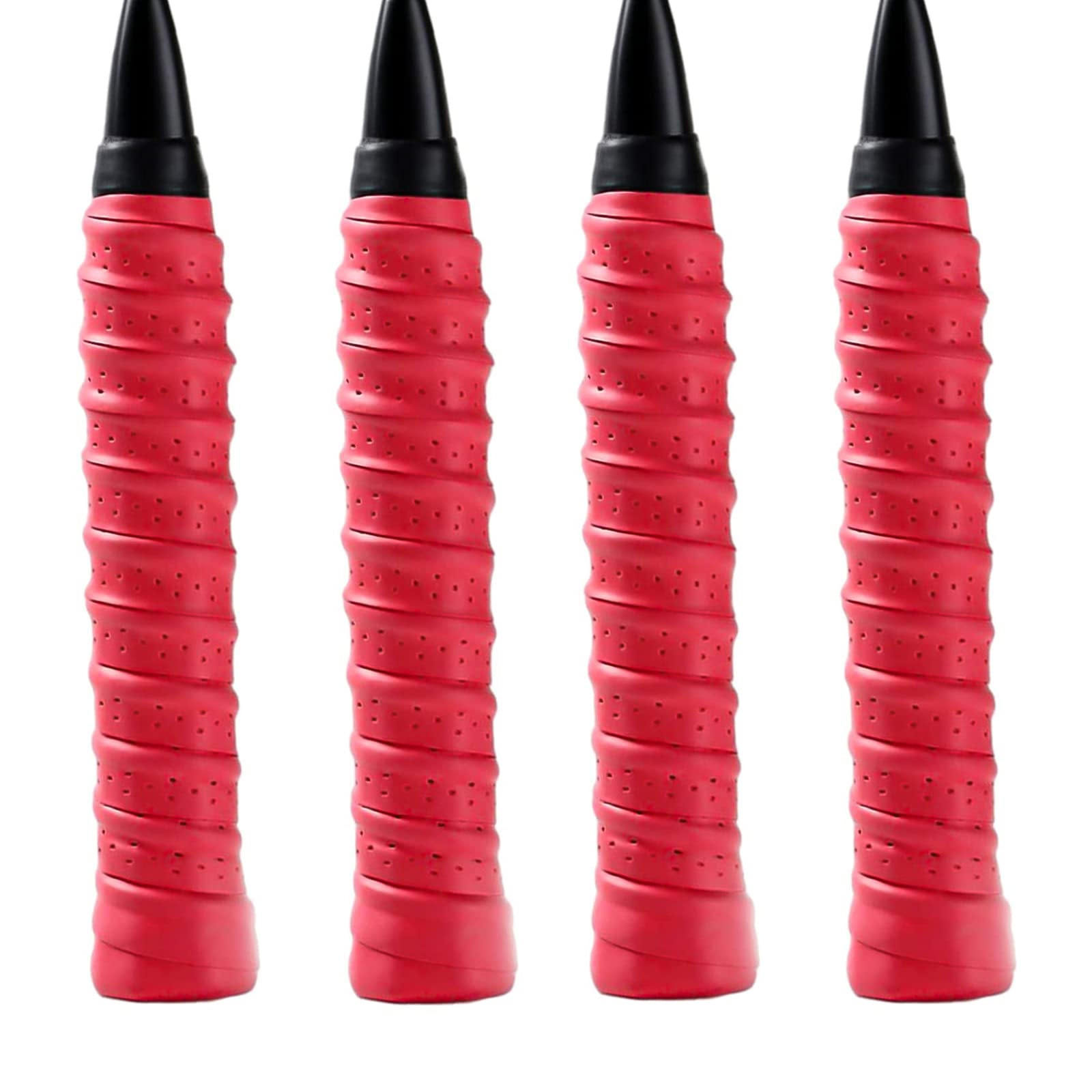 Racket Grip,4pcs Tennis Racket Grip Super Absorbent Badminton Racket Grip PU Anti-Slip Racket Grip Quick Dry Tennis Racket Grip Band for Tennis Racket Grip, Badminton Racket Grip Red