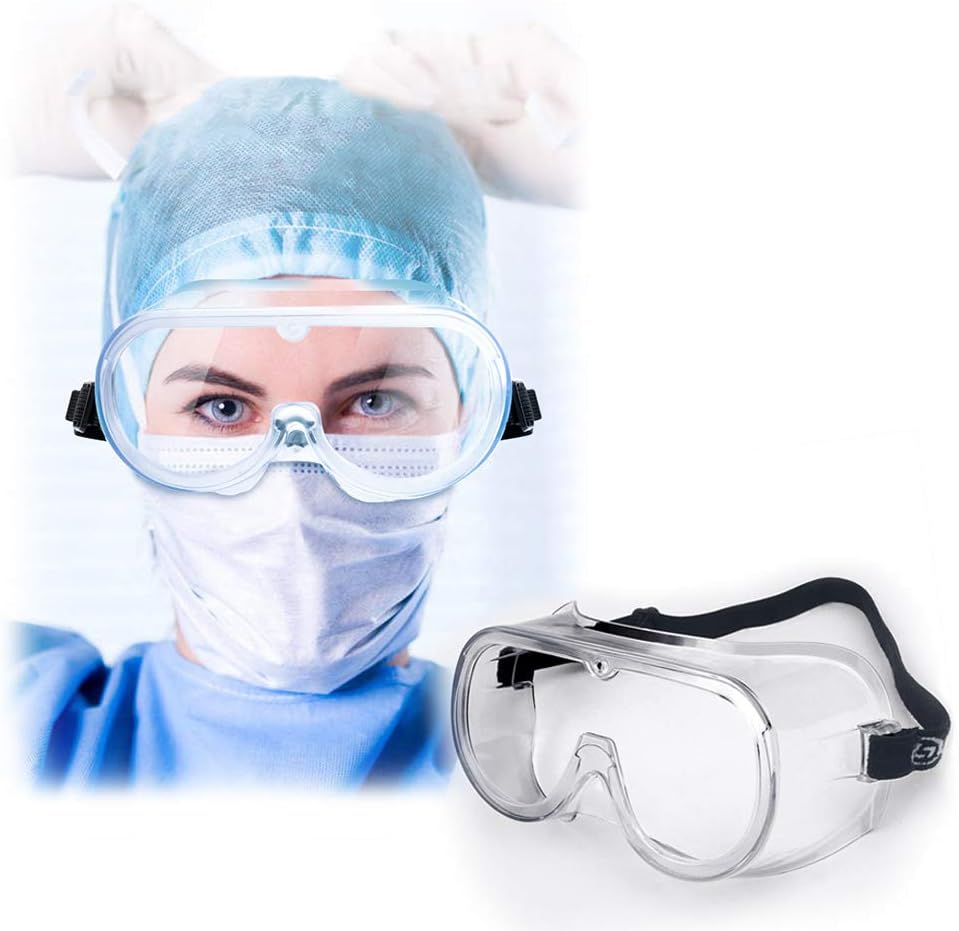 Wirezoll 1 PCS Safety Goggle Protective Eyewear - Splash Shield Safety Glasses Impact Goggles Clear Anti-Fog Lenses Spectacles for Eye Protection for Lab Home Classroom Workplace