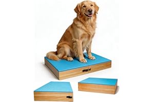 ZIGTAIL 2 PCS Connectable Wooden Dog Place Boards, Dog Training Platform, Dog Training Stand with Non-Skid Surface, Dog Agili