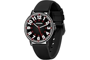 BOMIEUX Nurse Watch for Nurses Doctors Students Women Men,Waterproof Analog Watches with Luminous Dial and Japanese Quartz Movement,Easy to Read Military Time Watch with Second Hand, 12/24 Hours,Silicone Band