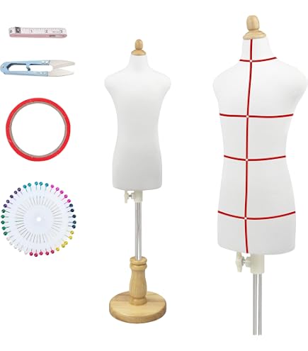 lavandeform 1/4 Scale Dress Form Mannequin for Fashion Design Pattern Making and Draping 9.6-Inch Torso Adjustable 17.9 to 23.2 Inches Overall Height Fully Pinnable, Not Full-Size : Arts, Crafts & Sewing