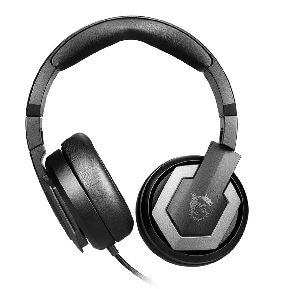 MSI Immerse GH61 Gaming Headset, Hi-Res Virtual 7.1 Surround Sound, Built-in ESS DAC & AMP, 3D Audio, Swappable Ear Cushions, 3.5mm Jack/USB, Carrying Case Included, PC/Mac/PS4/Xbox