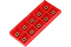 Fayelume 10PCS Carbide Inserts, CNC CCMT060204 HM YBC251 Carbide Lathe Tools, Blade Cutter Lathe Turning Tool with Storage Case for Semi Finishing Steel