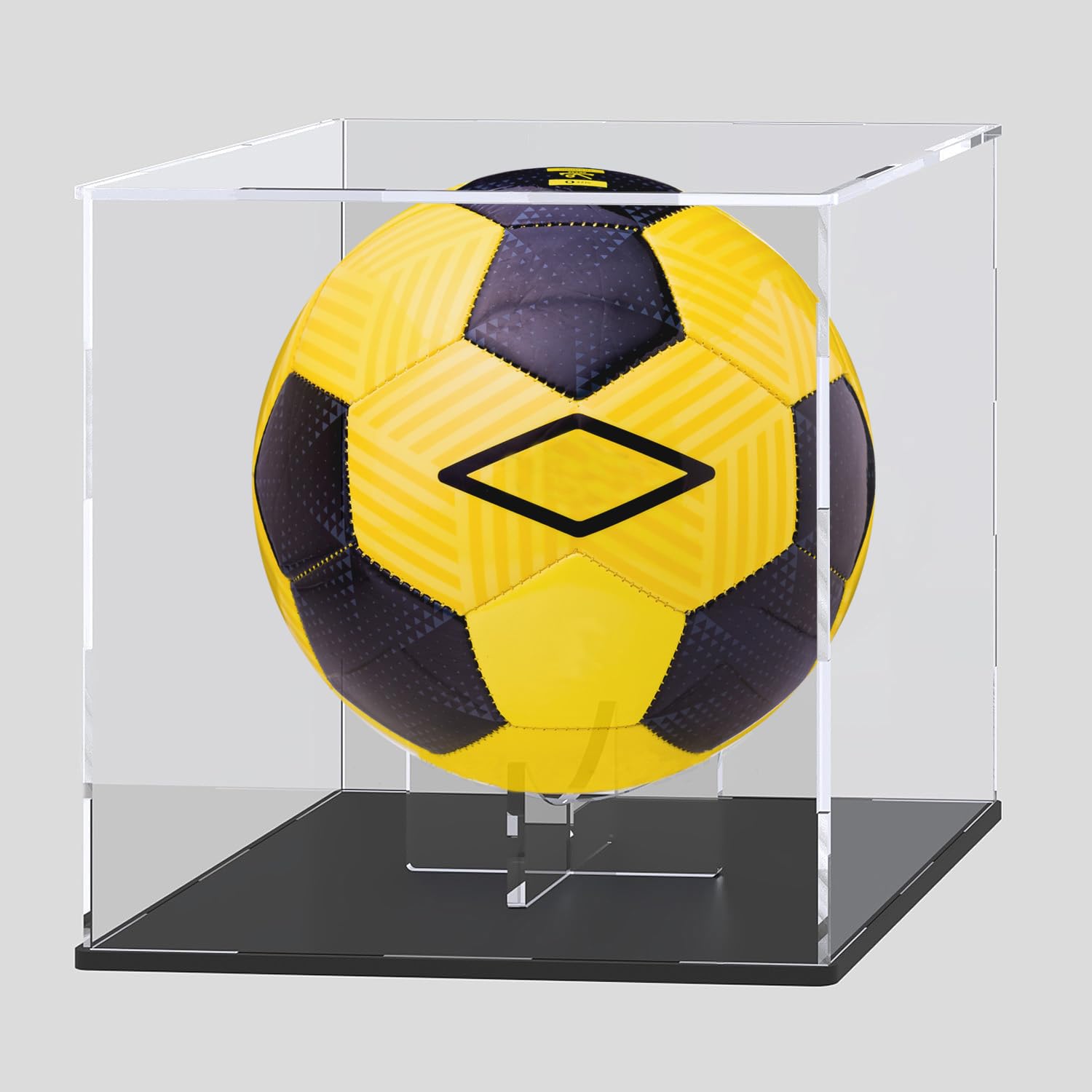 HOPEME Display Case 10x10x10 Inch with Ball Holder ，Acrylic Display Box for Collectibles, Dustproof Acrylic Display Case with Lid and Matt Black Base for Models and Action Figures — image 1