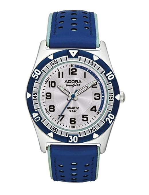 Adora Young Line Armbanduhr Analoguhr für Kinder aus Aluminium mit Lederband 29408, Variante:06