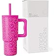 Simple Modern Kids 24 oz Tumbler with Handle and Silicone Straw Lid | Spill Proof and Leak Resistant | Reusable Stainless Steel Bottle | Gift for Kids Boys Girls | Trek Collection | Happy Days
