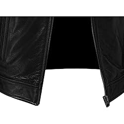 SWJGLITTR Men Slim Fit Motorcyle Leather Jacket