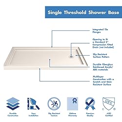 DreamLine SlimLine 32 in. D x 60 in. W x 2 3/4