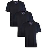 Hanes Men's V-Neck Undershirts, Tag-Free 100% Cotton Multipack Tall Size Basics Soft T-Shirts