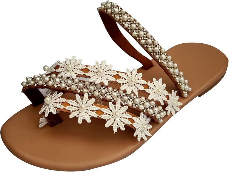Amazon.com | Hinyyrin Women's Summer Rhinestone Bling Wedding Sandals, Glitter Jeweled Sandals 