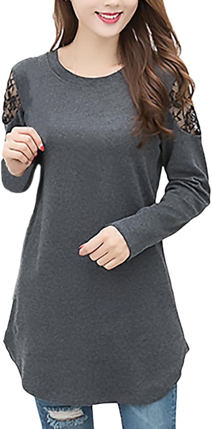 Damen Langarmshirt Oversize - Color Block Tops In Großen Größen