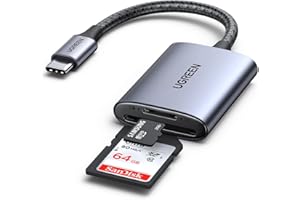 UGREEN USB C SD Card Reader, 2-in-1 Micro SD Memory Card Reader for TF SD Micro SD SDXC SDHC, USB SD Card Reader Type C Compatible with iPhone 15, Samsung Galaxy, MacBook, iPad, Trail Game Camera