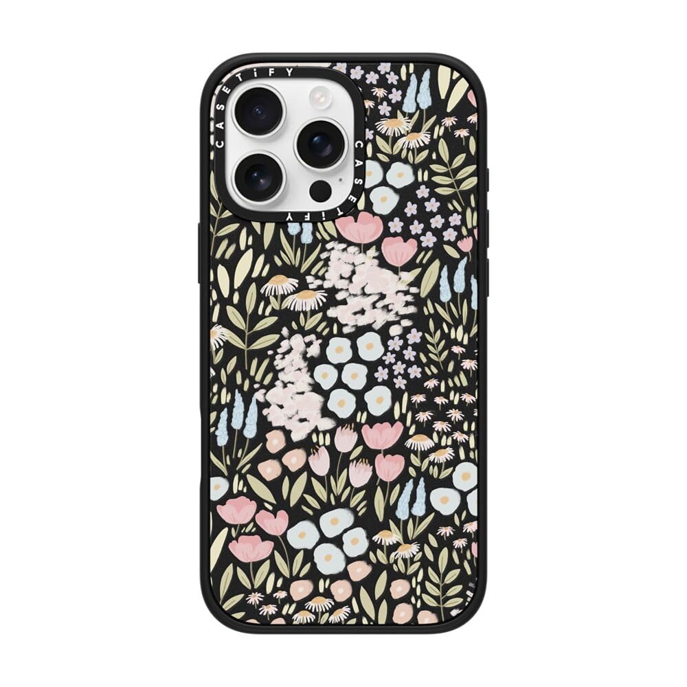 CASETiFY Impact iPhone 16 Pro Max Case [Slim / 8.2 ft. 4X Military Grade Drop Protection/Compatible with Magsafe] - Eleanor - Clear Black