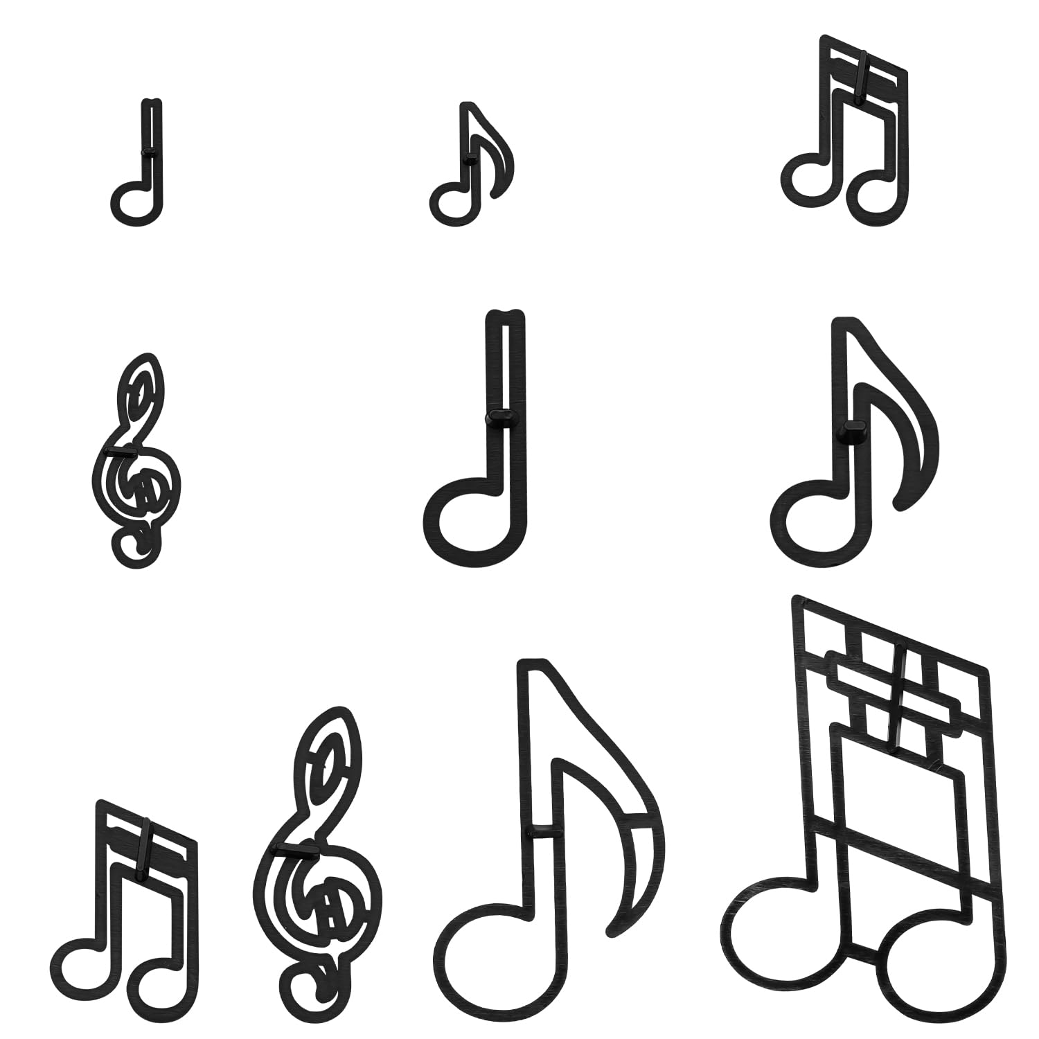 Rumyve 10pcs Musical Note Theme Cookie Cutter,Plastic Musical Note Fondant Cutter,Cake Decorating Tools,DIY Sugar Craft Cutting Tool