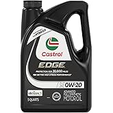 Castrol EDGE 0W-20 Advanced Full Synthetic Motor Oil, 5 Quarts