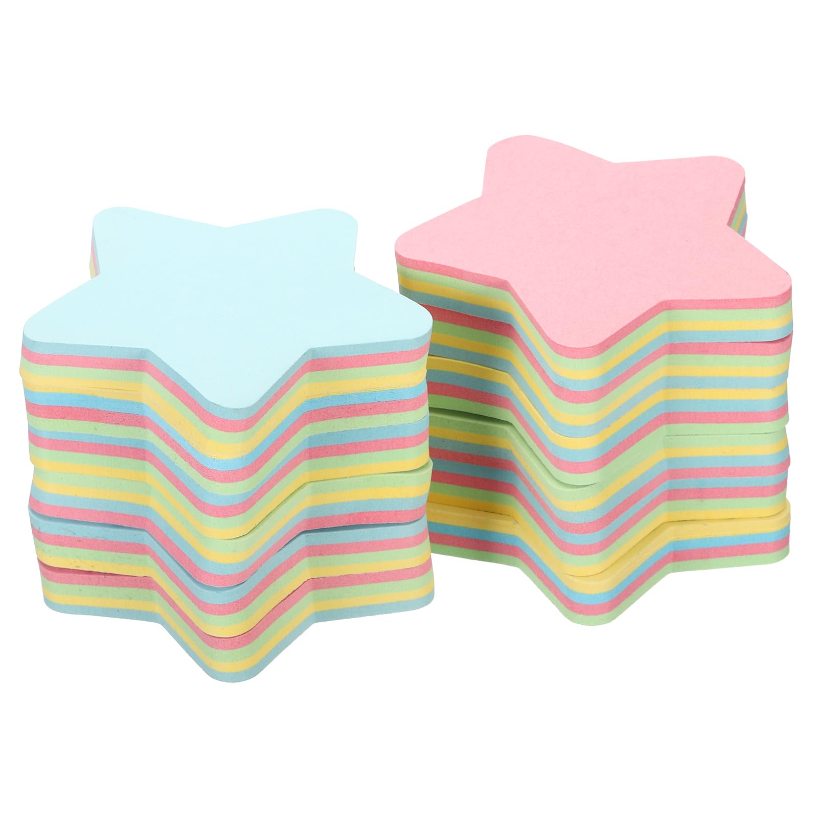 PATIKIL 2.7 x 2.7 Inch Star Shape Sticky Notes, 12 Pads Cute Self-Stick Memo Pads Bright Colorful 100 Sheets/Pad for Home Office, 4 Colors