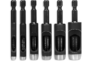 LIBERHAUS Leather Hole Punch Set - 6 Pcs Drill Bits Set 3/16" 1/4" 5/16" 3/8" 7/16" 1/2" - High-Precision Leather Punch Tool for Belts, Fabric and Crafts - Durable Carbon Steel Tools for Hobby & DIY Use