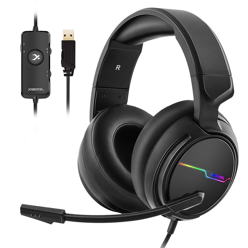Jeecoo Xiberia USB Pro Gaming Headset for PC 7.1 Surround Sound