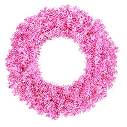 Allstate Unlit Sparkling Hot Pink Artificial Christmas Wreath, 36"