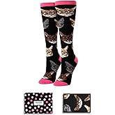 Zmart Women Knee High Socks - Chicken Cat Gifts for Lovers, Novelty Chicken Cat Socks