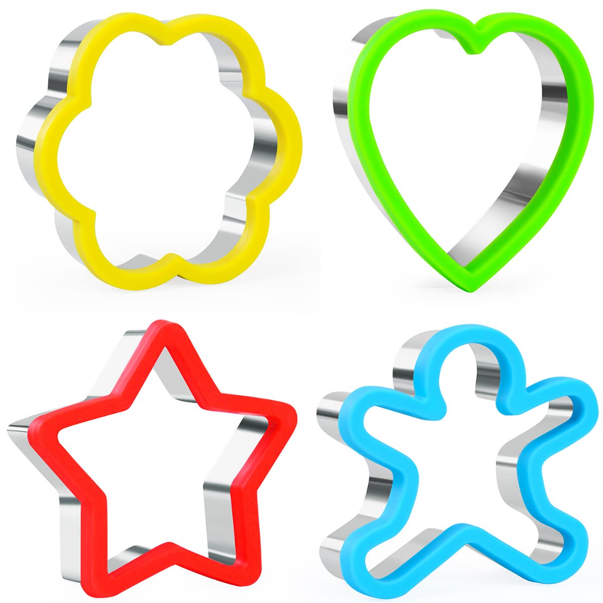 Gingerbread Man Stainless Steel Cookie Mold, Vegetable and Fruit Sandwich Cookie Mold, Comfortable Handle, Makes Cute Cartoon-Shaped Sandwiches