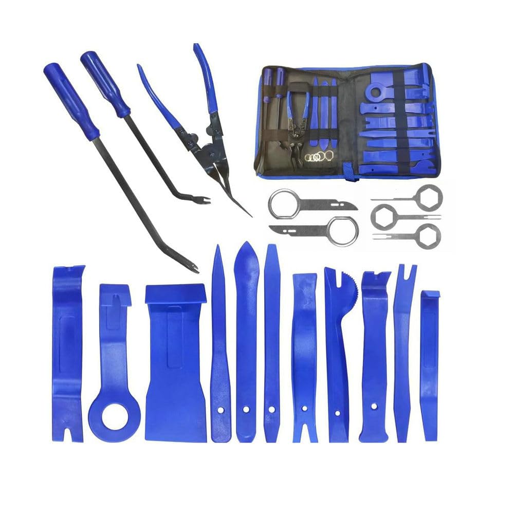Photo 1 of AgClover 19 Pcs Trim Removal Tool Set, Car Panel Door Audio Trim Removal Tool Kit for Automotive Auto Clip Pliers Fastener Remover Nylon Tool Set Vehicle Dash Radio Audio Installer with Storage Bag