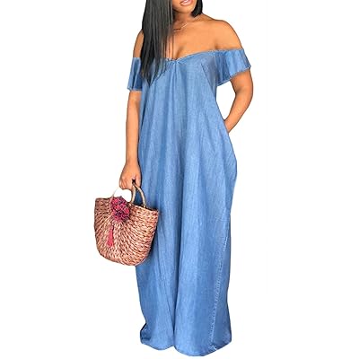 Buy Vakadzi Off Beer Denim Maxi Dress Online Zimbabwe | Ubuy