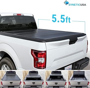 Syneticusa Aluminum Hard Folding Tonneau Cover Tri Fold Cargo Truck Bed Cover For 2004 2019 Ford F 150 F150 5 5ft Short Bed Tonneau Covers Amazon Canada
